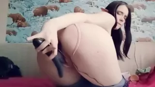 Little elf teen playing with her holes