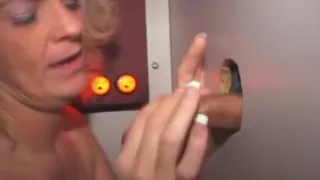 Trashy Blonde Amateur Down On Her Knees Sucking At Glory Hole