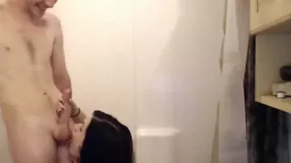 Beach blowjob and tit cumshot