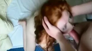redhead sub girlfriend  facefucked and facial