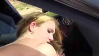 Hitch hiking blonde gets doggystyled
