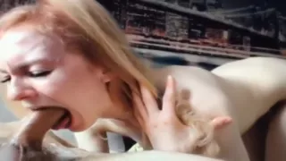 She gets facefucked and messy