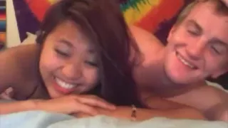 Asian cam college girl dicked by white boyfriend during a show