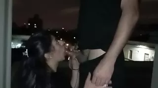 Sex On Rooftop. Public Sex. Cum On Ass