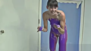 Skinny milf self bodyart