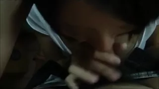 Chinese Cutie Sucking Cock In Public Bathroom