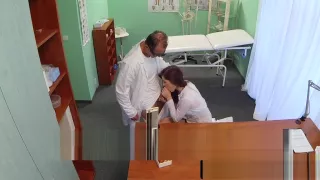 Redhead patient cockriding her doctor