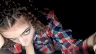 Playful bitch sucks dick and stimulates her partner to cum at night