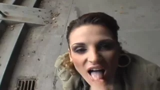 Outdoor blowjob with chick