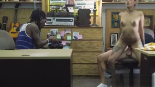 Black guy let the pawn man fuck his girl to earn money