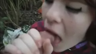 Lola Moon Sucks and Fucks Outside While Her Boyfriend Watches