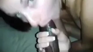 Cheating wife sucking and fucking a HUGE black dick