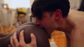 Rookie lesbian nymphos get their spread slits licked and nailed