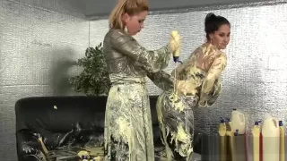 Lesbian women wet look xxx play