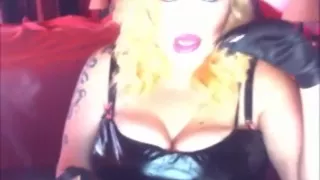 lovely busty OTT makeup slut smoking tease