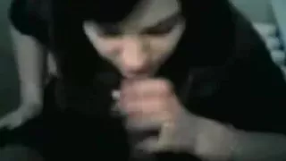 Sexy little white girl suckin it