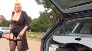 Beautiful Blonde Teases In Lingerie And Stockings