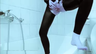 Hot mom masturbating and pissing in bathroom