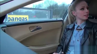 Hot blonde public blowjob and huge facial and swallow cum