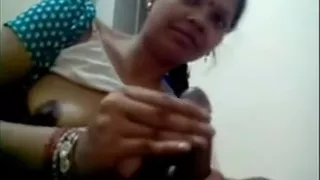 Horny mature indian slut sucks on hard cock