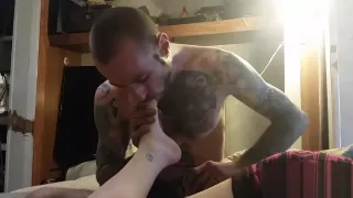 Chuckygee wakes Becca Blaze playing with her sexy feet