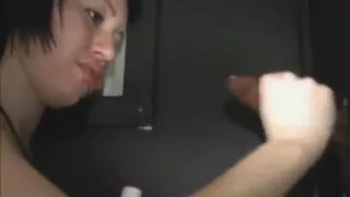 Girlfriend sucking BBC gloryhole