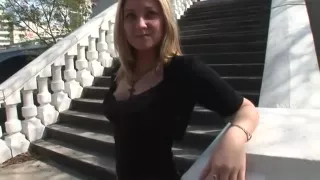 Blonde public exposure