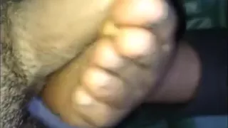 Big Ebony Feet Teasing my Cock