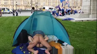 BREXIT - English teen fucked in front of the British Parliament