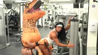 Camsoda - hot milf stepmom fucked by Trex in real gym sex