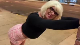 Unbelievable Public Nudity and Drive Thru Anal Dildo from Hot Transgirl