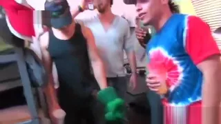 College babes fucking with strapon at orgy