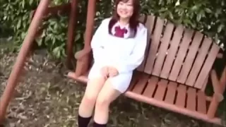 Asian girl gives close up pussy show