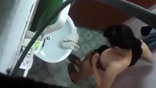 Asian Stepmom spied while showering
