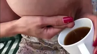 Milk for her coffee