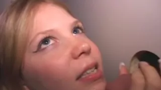 Wild Blonde Amateur Sucking Dick And Taking Facial Through Hole