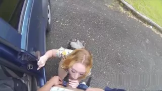 Perky blonde amateur gets paid for blowjob