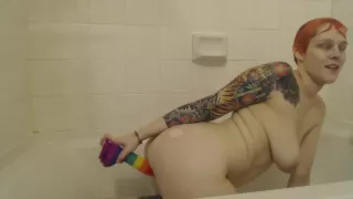 Suction Cup Dildo Shower Fuck