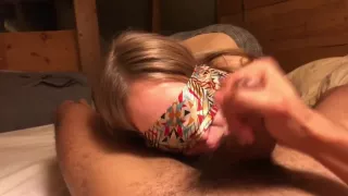 Sucking and Fucking daddy’s BBC blindfolded