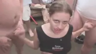 Blonde Slut Flat On Her Back At Tampa Gangbang