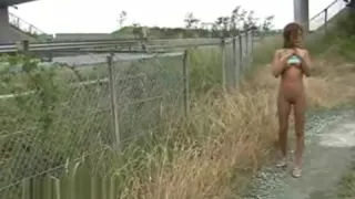 Lovely Asian girl public pee