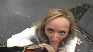 Blonde European Fucked And Takes Facial In Public