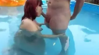 Pretty Chubby Redhair Wife Make A Swiming Pool Hell Of A Blowjob Sunday Evening