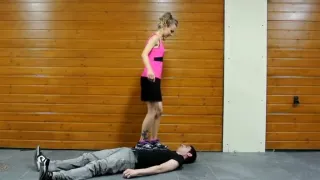 Trampling and Ball Kicking outside - Ms Vee enjoys some street fun