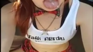 Schoolgirls first blowjob and fuck outdoors