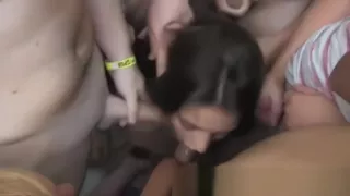 Penelope cum blowjob gangbang