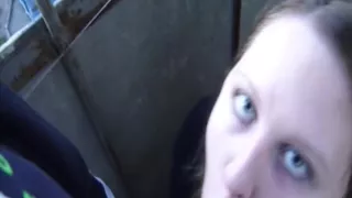 Blowjob on the balcony! a neighbor saw us almost! cumshot on face