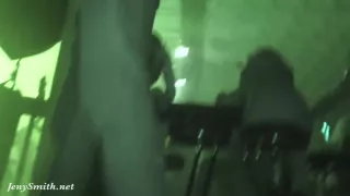 Upskirt flashing in a club with Jeny Smith. Hidden camera