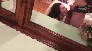 Adorable 18 year old tinderdate gets face full of cum