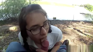 Public Blowjob and Facial